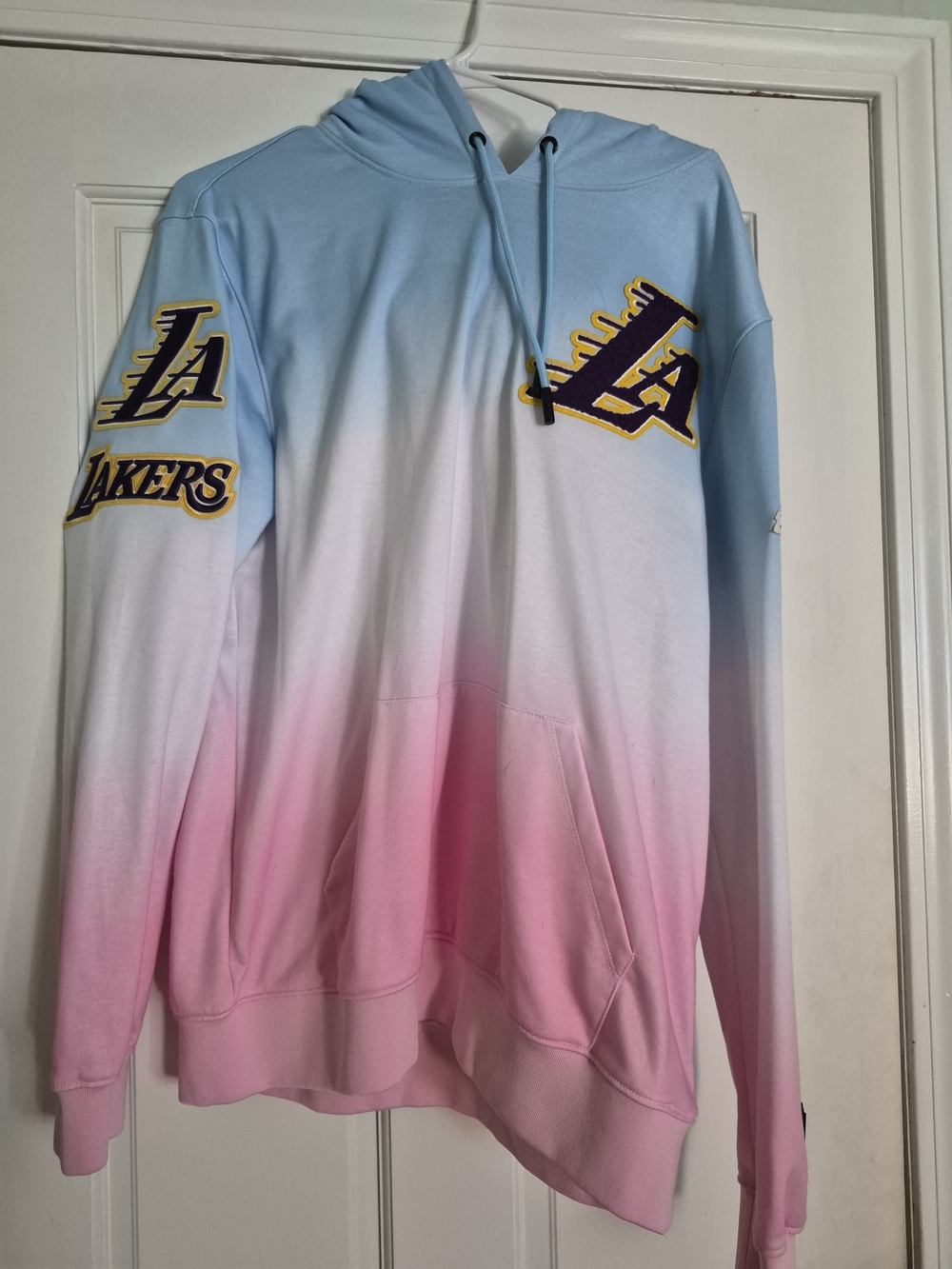 Ombre Pullover Hoodie - Light Blue to Pink